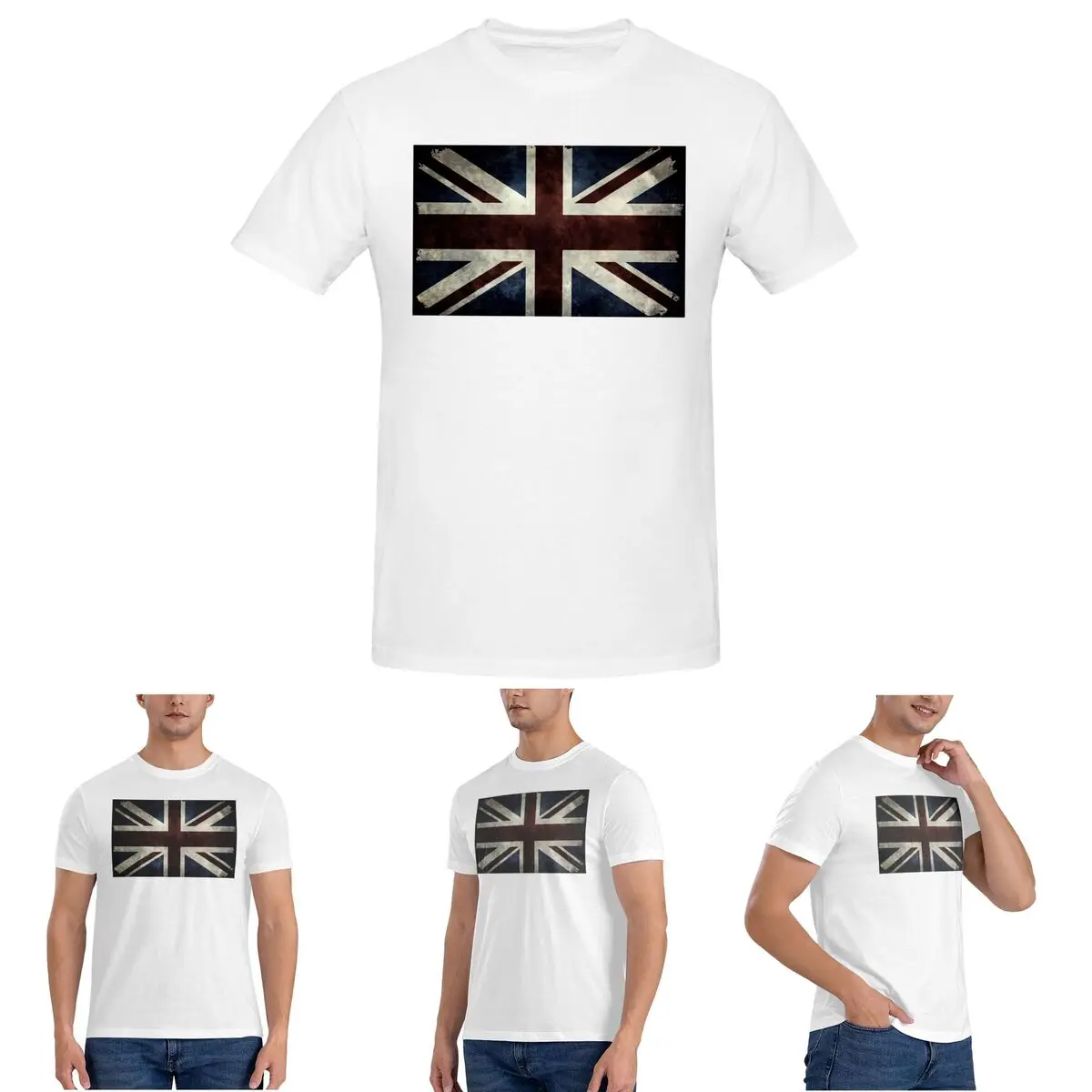 

Мужская футболка с флагом Юнион Джека из Великобритании, хлопковые футболки большого размера, мужские летние топы с короткими рукавами и круглым вырезом, S-6XL