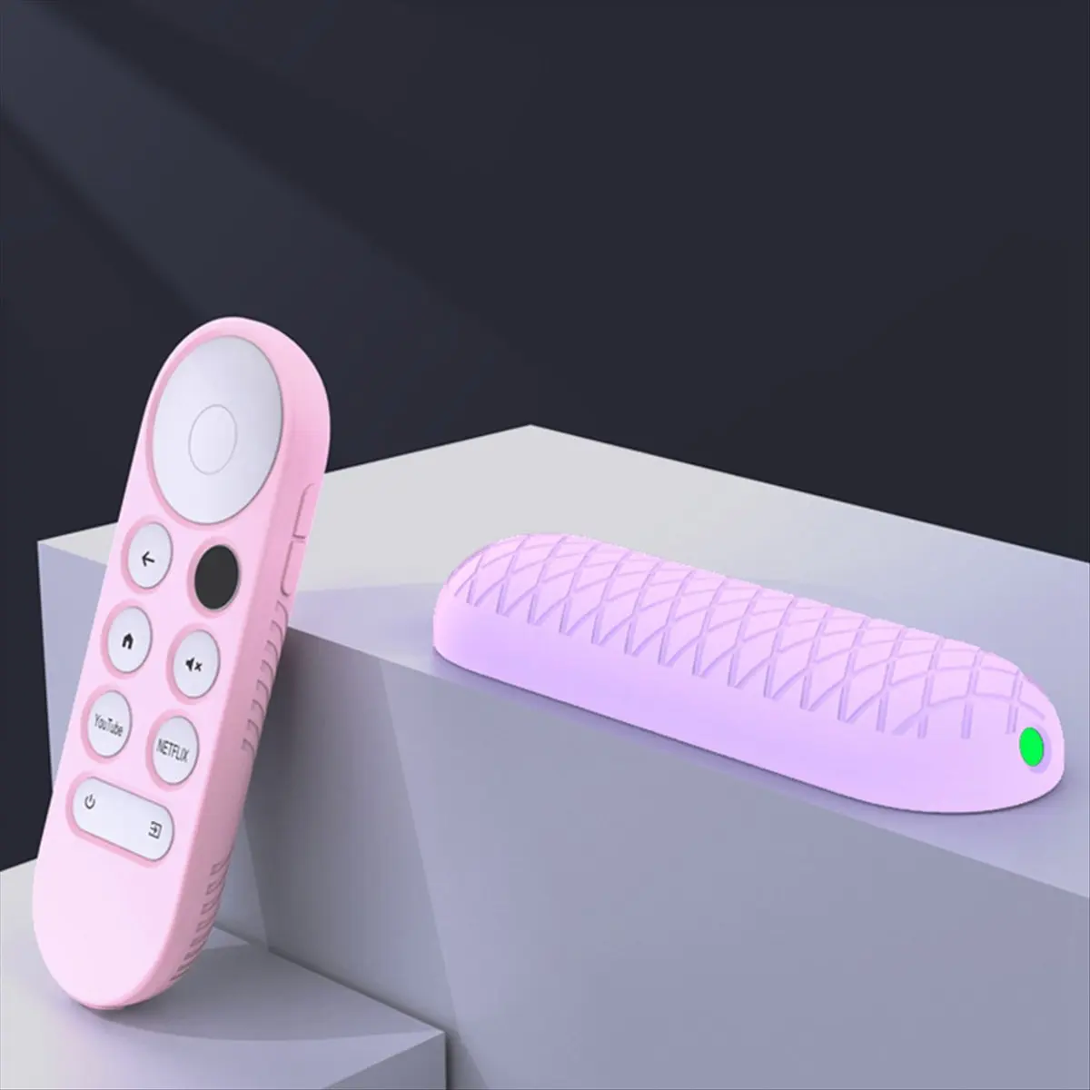 A26Z Soft Silicone Case for Google Chromecast Remote Control Protective Cover Shell for Google TV 2020 Voice Remote Control A view 3