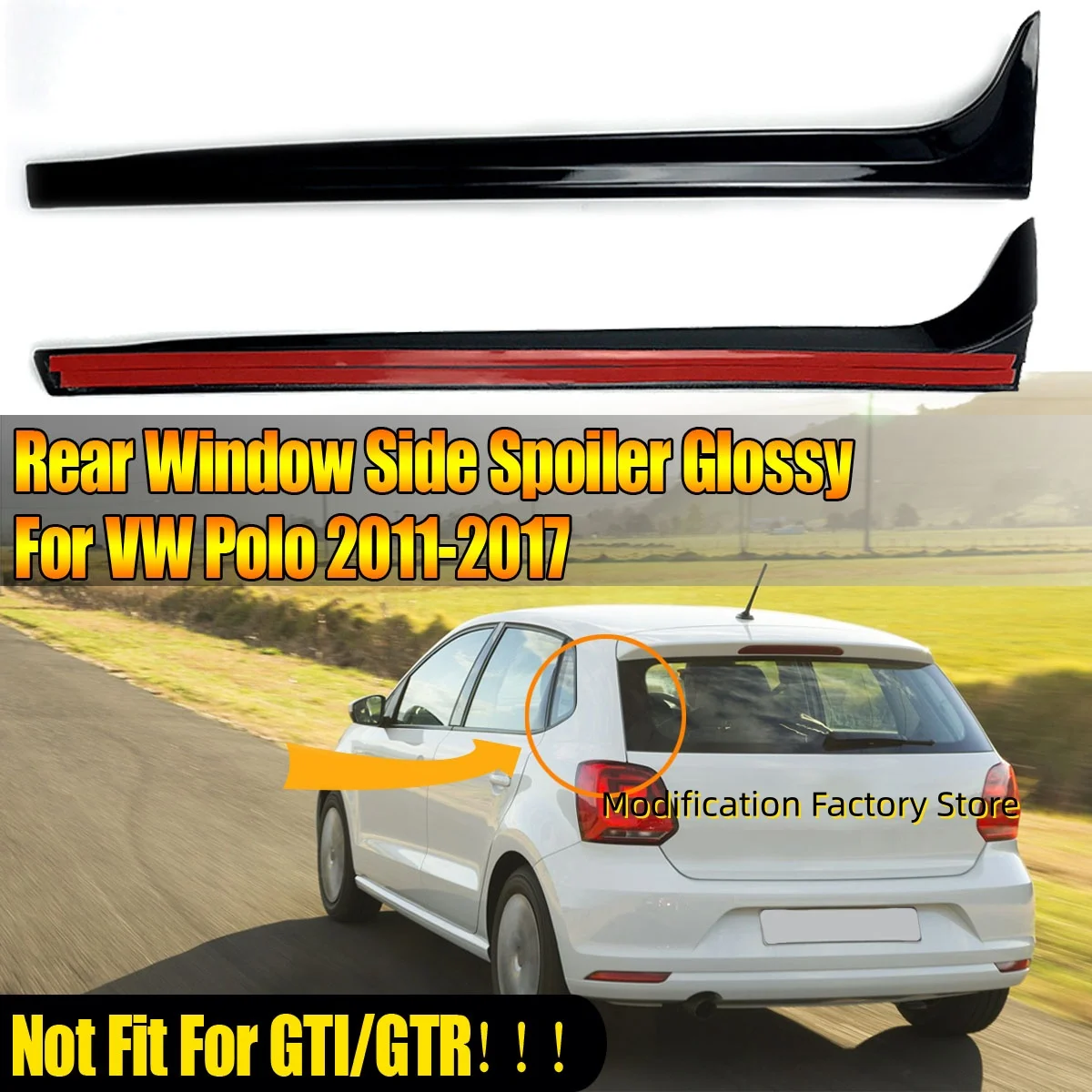 Für VW Polo MK5 2011-2017 Body Kit Hinten Seite Flügel Hinten Seite Spoiler Auto Zubehör