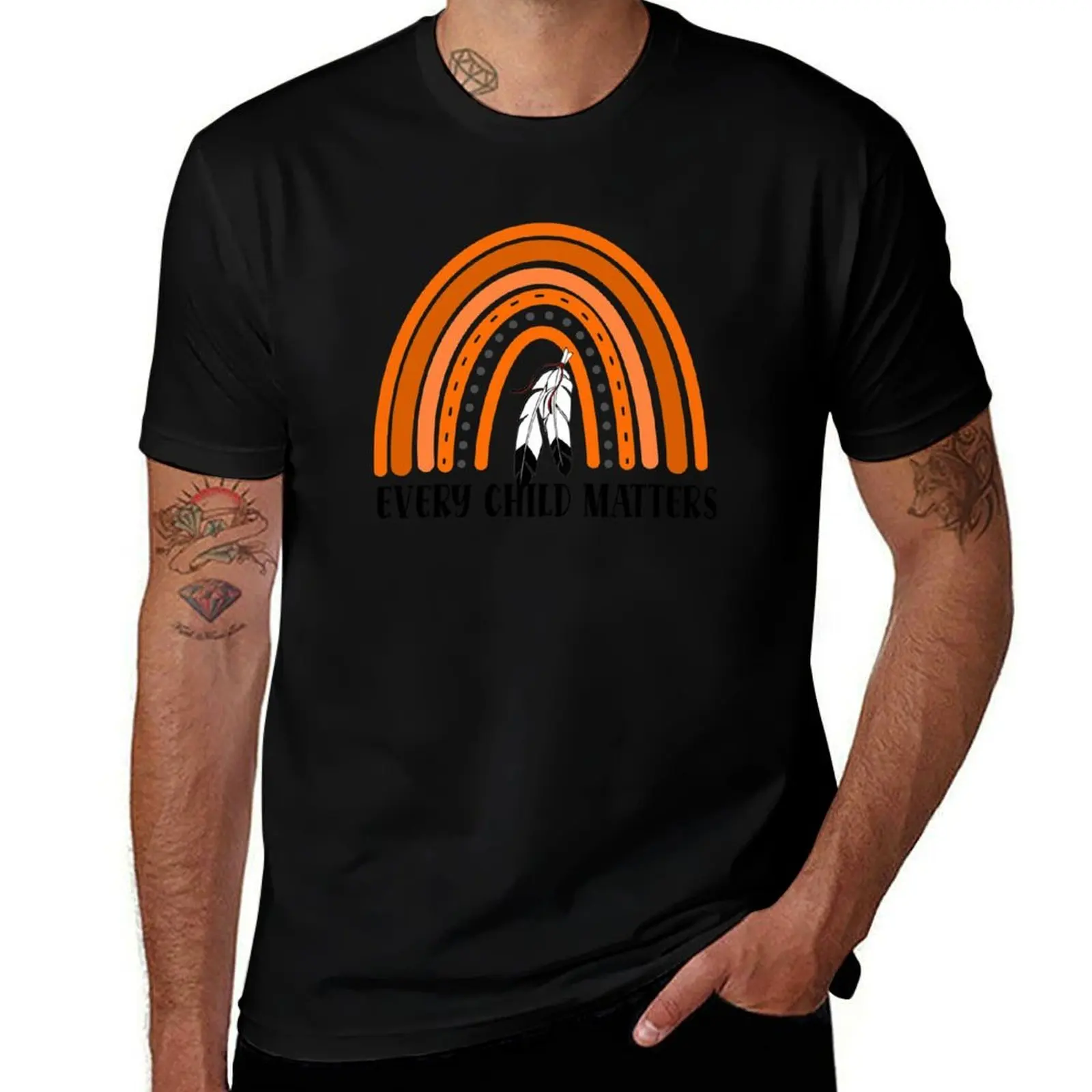 Burnt Orange Rainbow Every Child Matters, Orange Day T-Shirt man t shirts high quality luxury brand T-Shirt