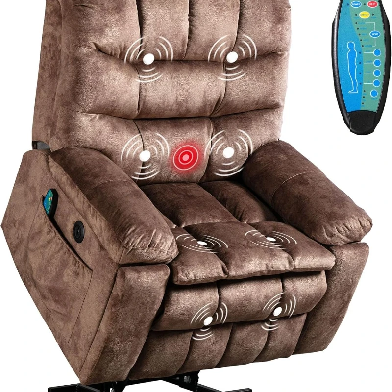 

Phoenix Home Large Power Lift Recliner with Massage and Heat for Elderly, Heavy Duty & Safety Motion Reclining Mechanism, Ergono