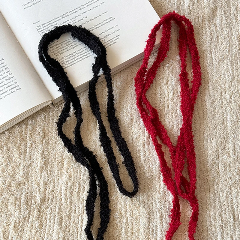 

Винтажный корейский стиль, однотонный ультратонкий шарф с завязками на ленте для женщин