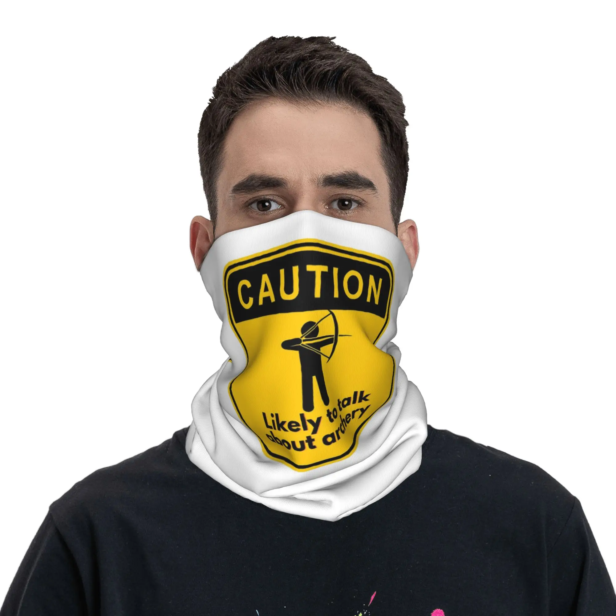 

Caution likely to talk about archery Target Bullseye Bandana Neck Cover Printed Mask Scarf Headband Riding Unisex Adult Winter