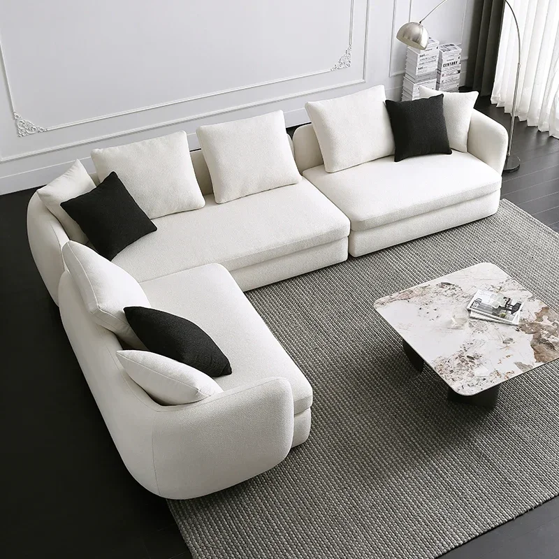 Italian Minimalist Fabric Sofa Detachable and Washable Living Room Modern Minimalist Combination Small Apartment High profile