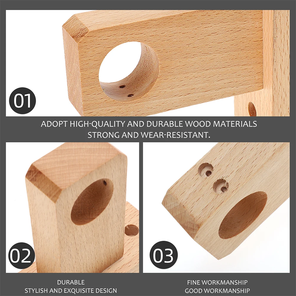 

2Pcs Wooden Curtain Rod Brackets Strong Heavy Duty Curtain Rod Holders Easy Install Support Wall Hooks Hooks for Curtains