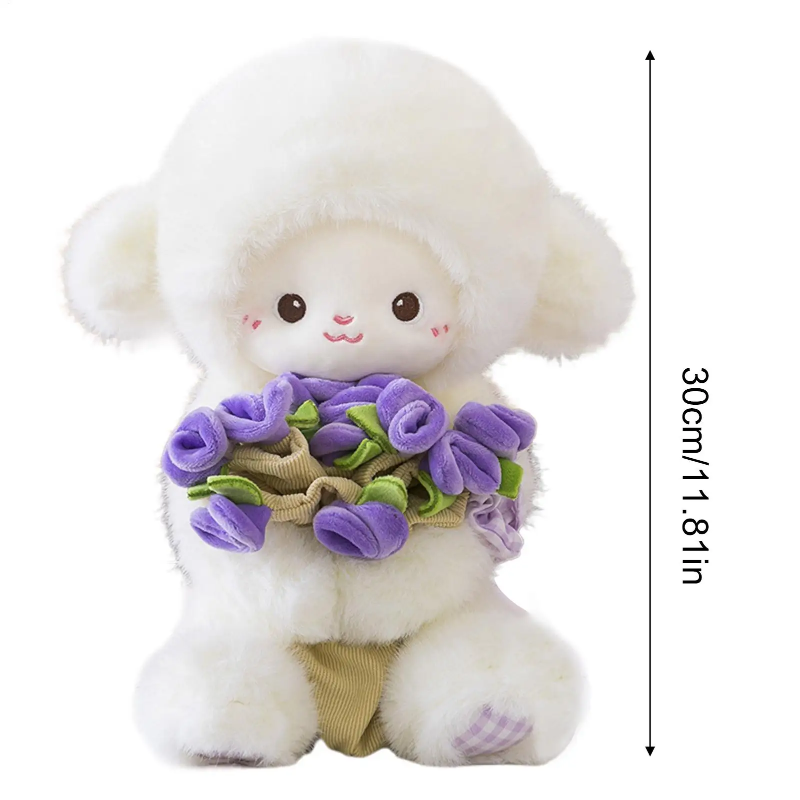 Brinquedo de pelúcia de cordeiro 30cm super macio animal de pelúcia fofinho huggable boneca para crianças meninas meninos aniversário presente de natal berçário decoração do quarto