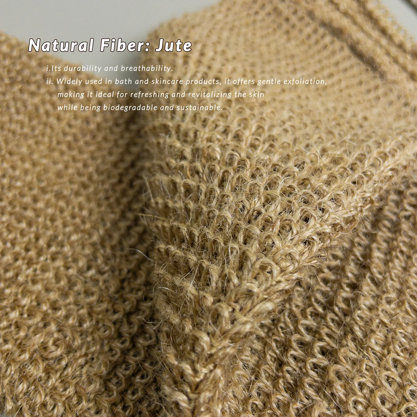 جهاز تنظيف الظهر لتقشير الجوت الطبيعي، قطعة واحدة من مقابض القطن الشديدة وحزام حمام قوي للتنظيف العميق #5