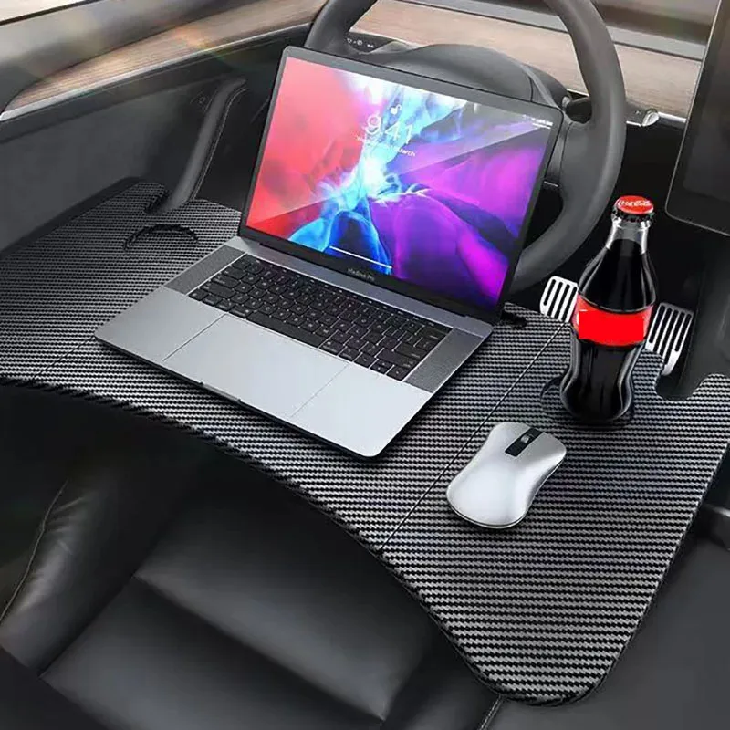 

For Tray Table For Tesla Model 3 Model Y Folding Car Steering Wheel Board Laptop Foldable Desk Mount Eating Drinks Tray Holder
