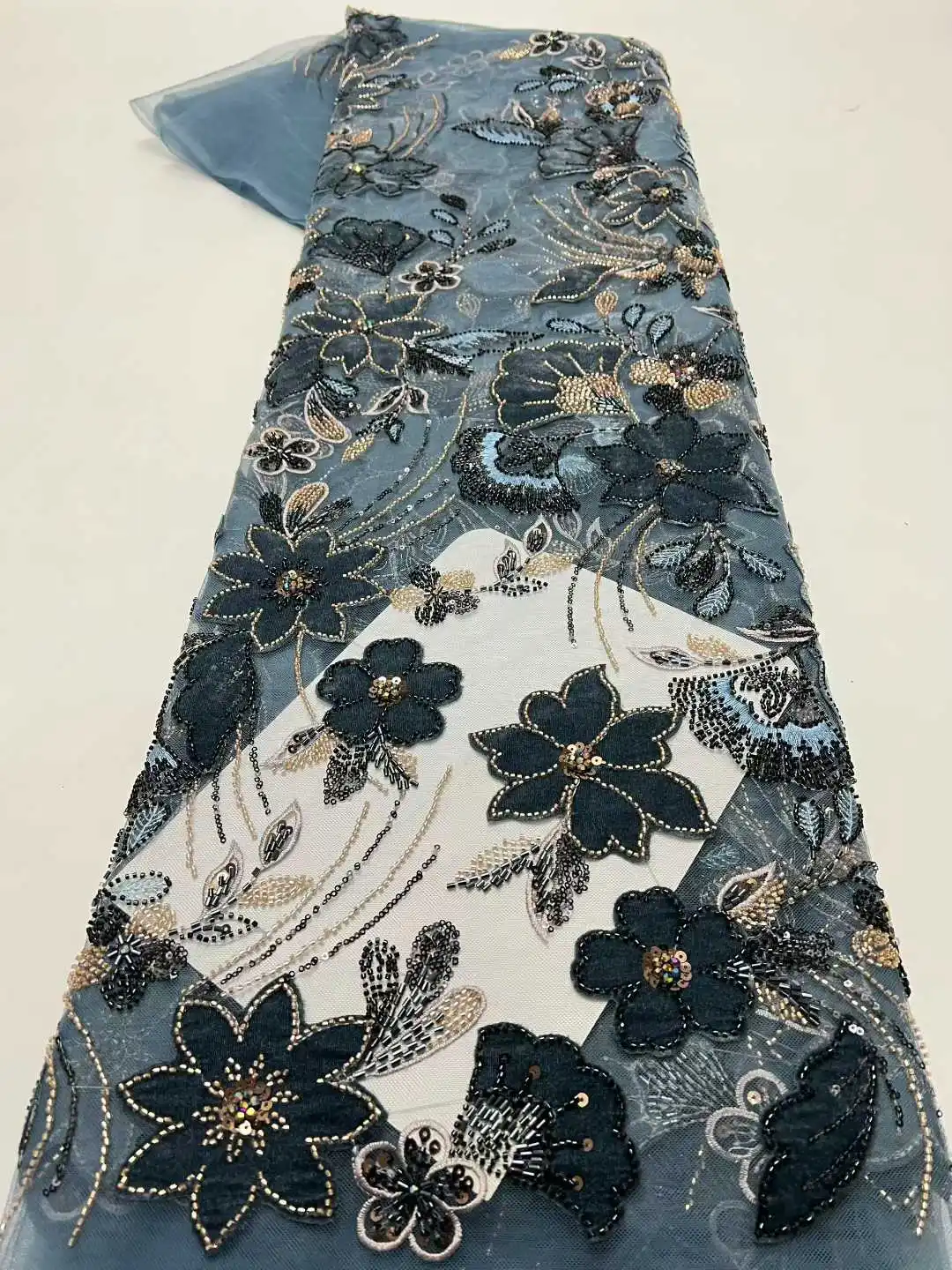 

Африканское сетчатое кружево, нигерийское кружево с бисером, высококачественное французское нигерийское кружево 2026 года для женских платьев, вечеринок, свадеб и шитья