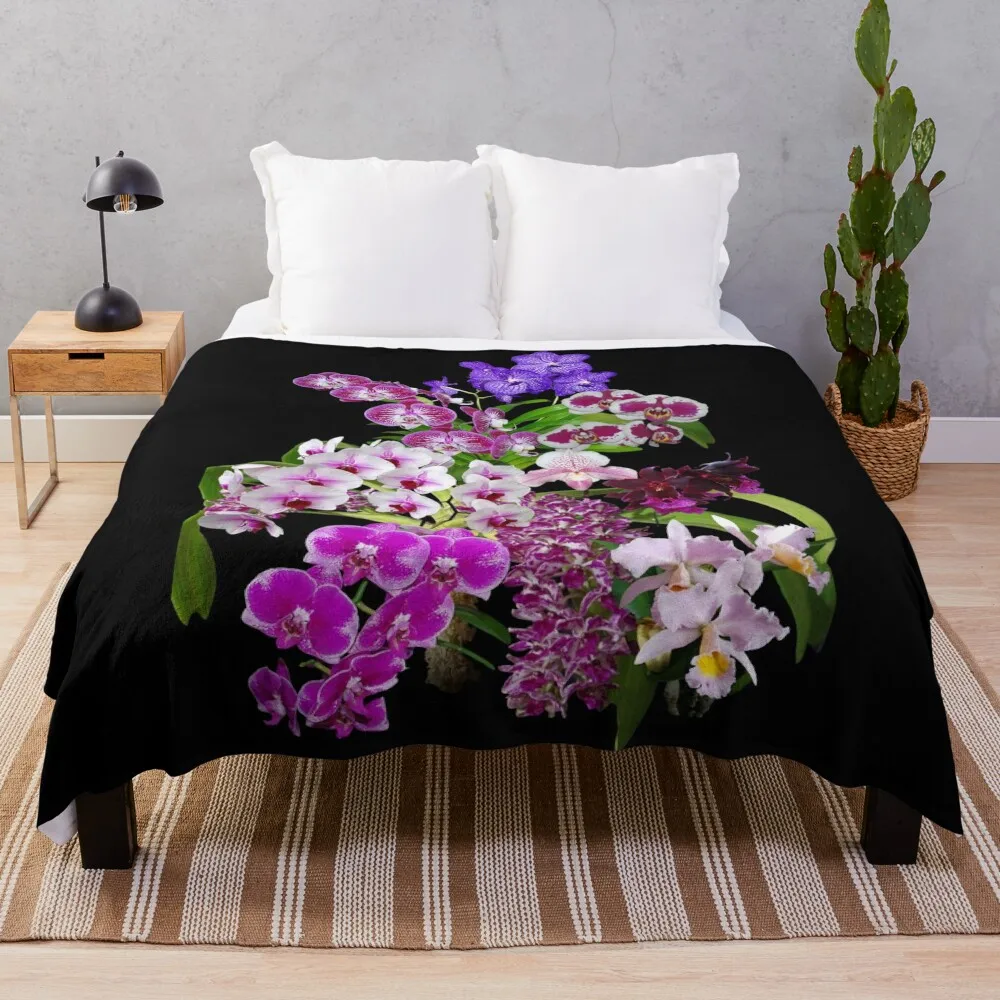 

Orchids - Cool and Restful Colors! Throw Blanket Bed linens bed plaid Winter beds Blankets