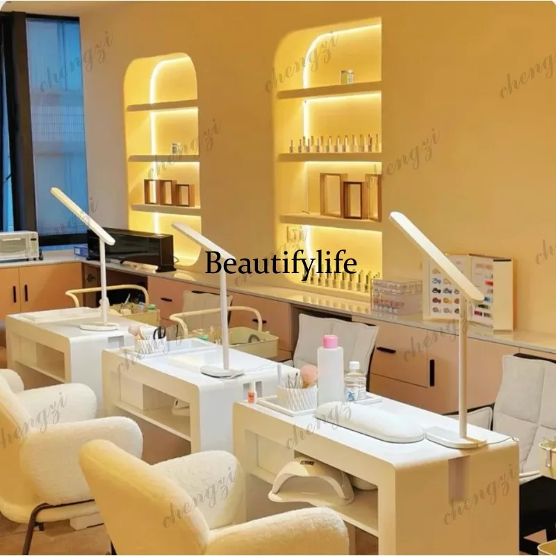 P182 Trendy Smooth Manicure Nail Table Elegant And Subtle Modern Minimalist Manicure Nail Table Classic Cute Mesa Salon Furnitur