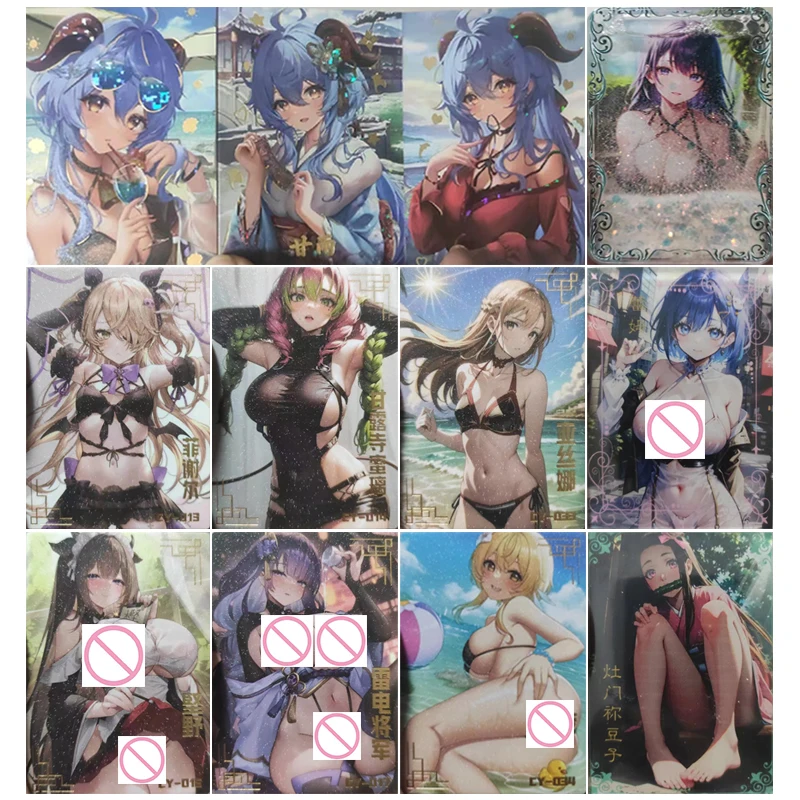 

Аниме История богини Ganyu Yae Miko Rem Yuki Asuna Shenhe Hu Tao Коллекционные карты Рождественские подарки на день рождения Детские игрушки