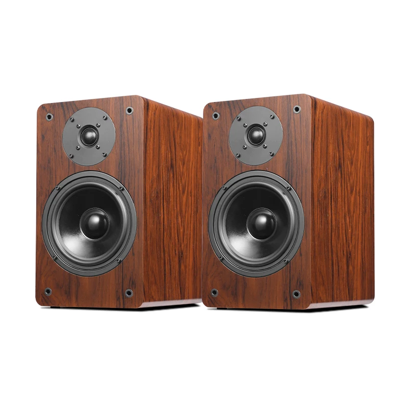 High-end bookshelf 2.0 speaker, living room two-frequency passive HiFi home stereo wooden speaker