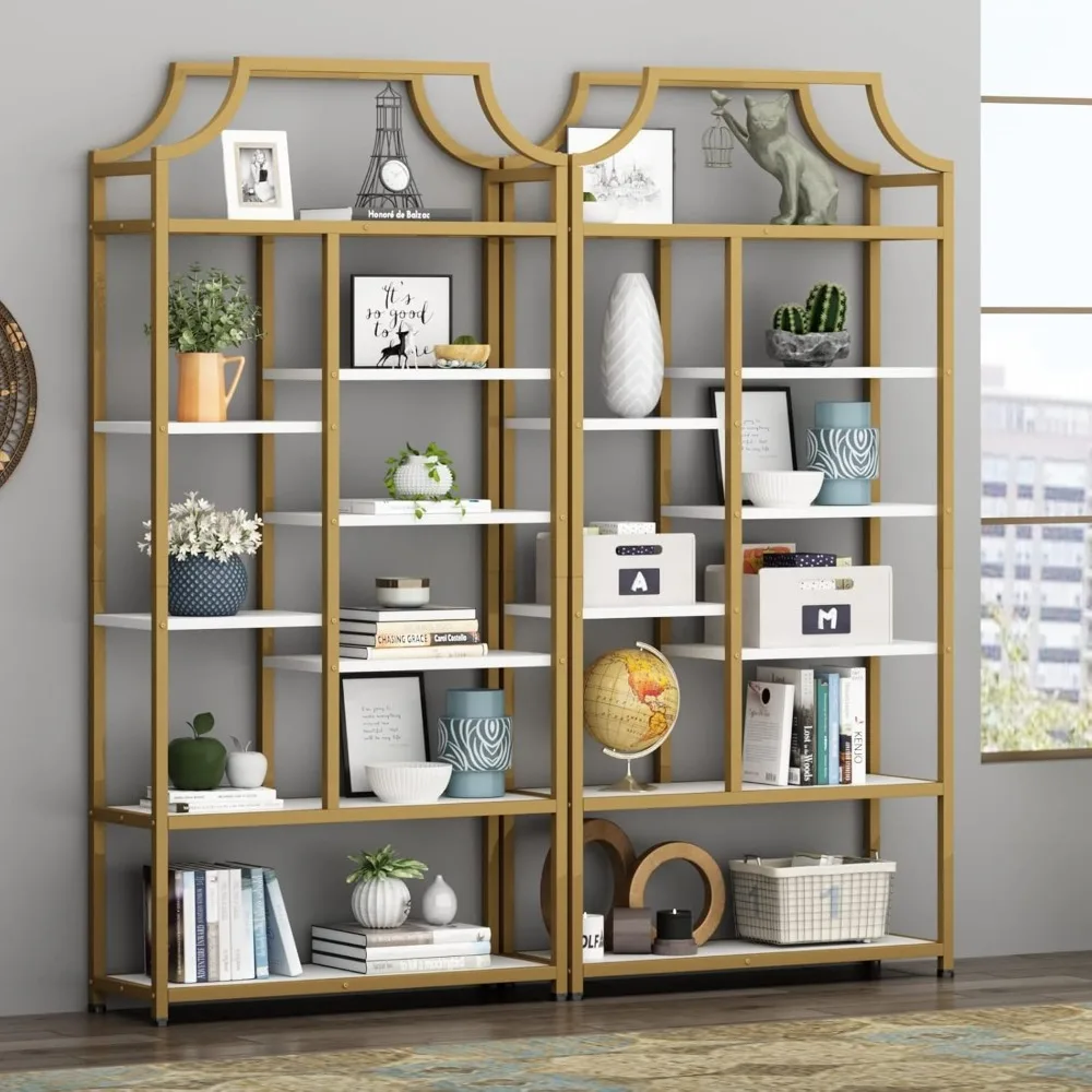 رف كتب ذو 8 أرفف مفتوحة، خزانة كتب Lux Etagere مقاس 70.87 بوصة ارتفاع × 31.5 بوصة، عرض تخزين طويل، حافظة كتب مفتوحة حديثة لغرفة النوم، Home O #4