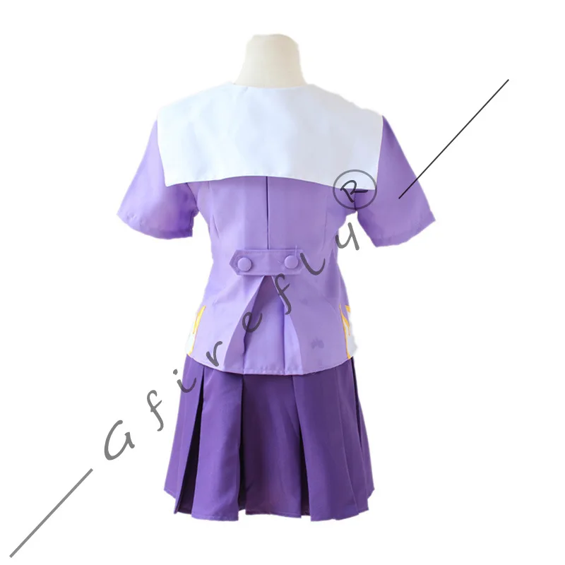 Future Diary Anime Character Gasai Yuno's Purple School Uniform Sailor Suit Cosplay Halloween Costume At The Comic Convention view 4