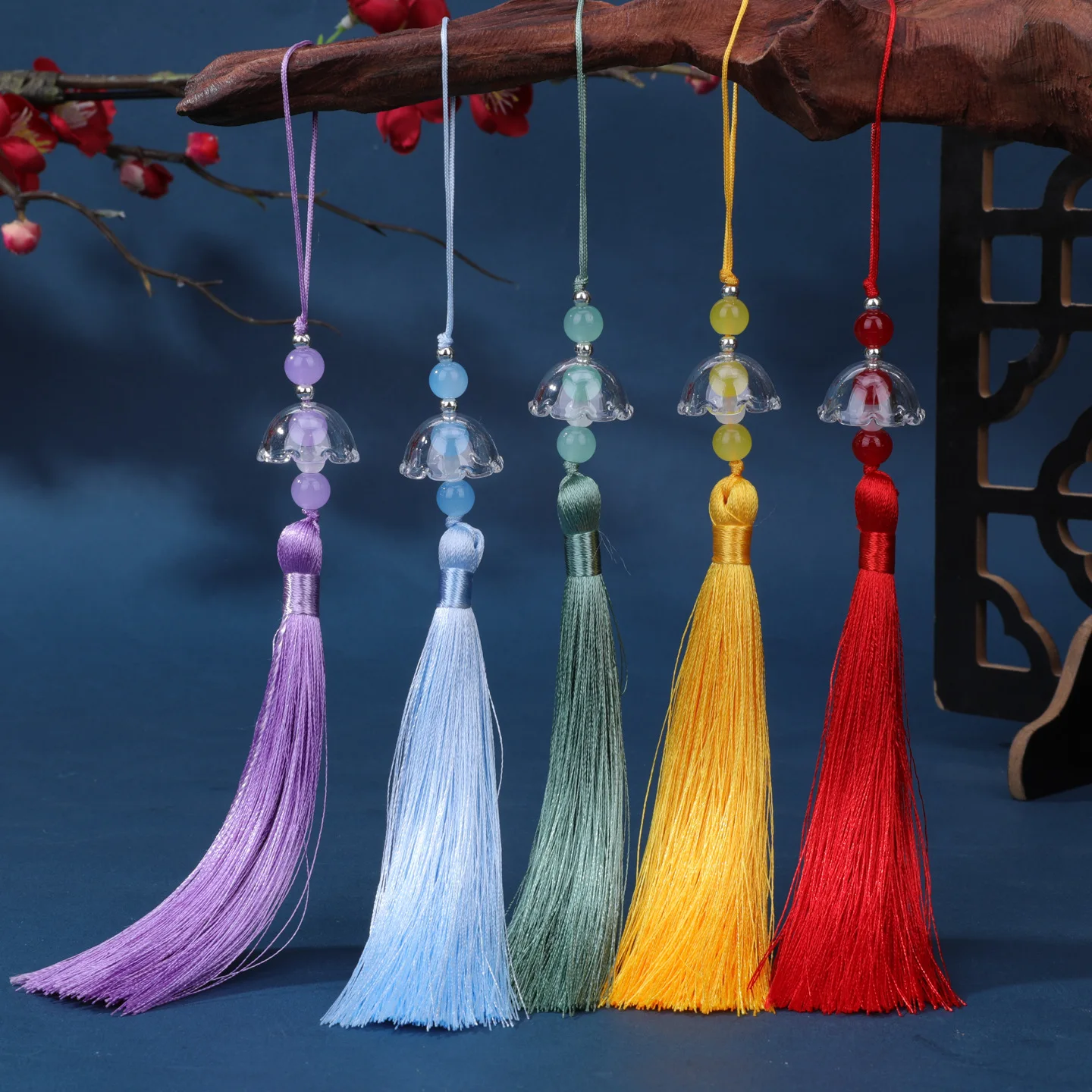 5pcs Acrylic Wind Chime Tassel Pendant DIY Crafts Clothing Decorative Curtain Bag Sewing Accessories Keychain Hanging Ornaments