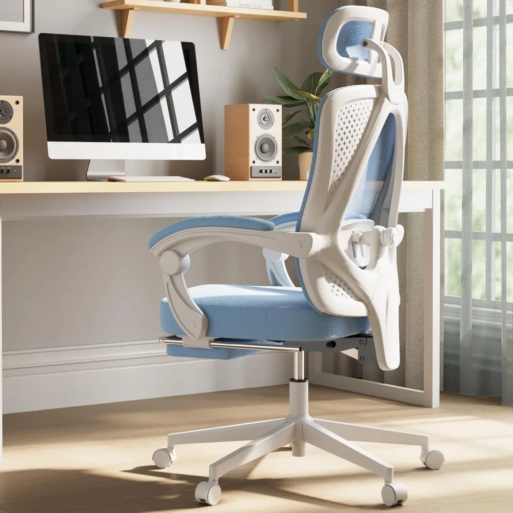 

Ergonomic Office Chair, Breathable Mesh with Pocket Spring Cushion, Comfy Desk Chair with Adjustable Lumbar Support and Headrest