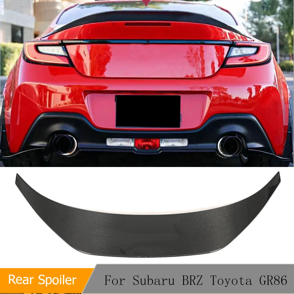 Real Carbon Fiber Car Trunk Spoiler for Subaru BRZ for Toyota GR86 2022 UP Rear Trunk Spoiler TailWing Lip Highkick Spoiler