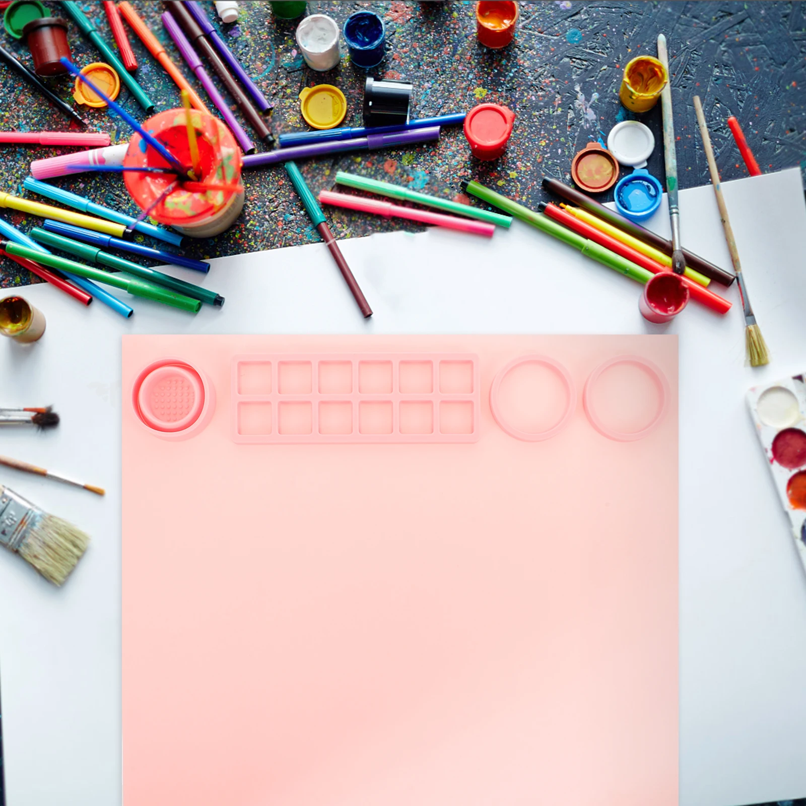 

Silicone Craft Mat Nonstick Flexible Durable Professional Silicone Painting Mat for Art DIY Projects Protective Craft Sheet