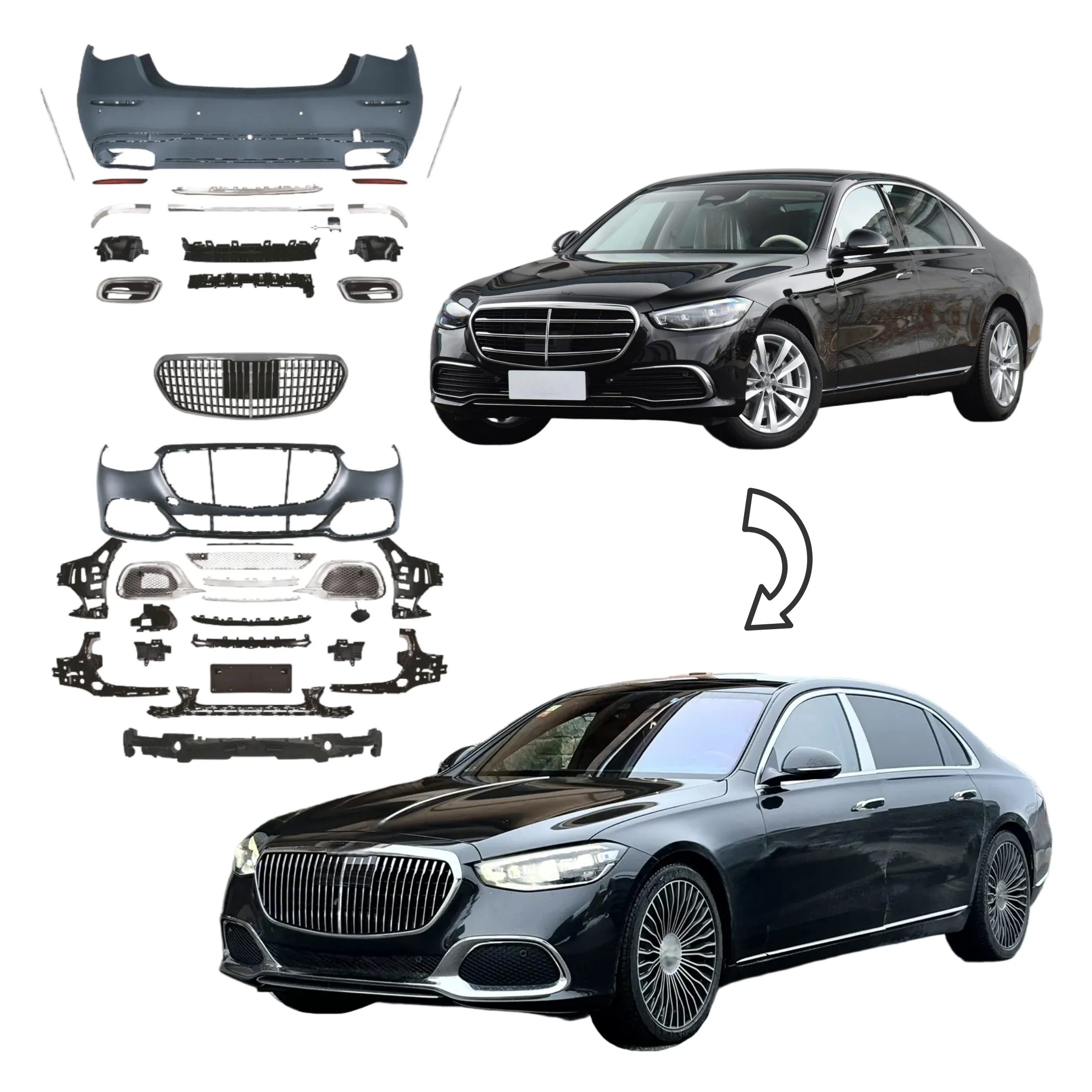 

Discount Price Bodykit for W223 2020 2021 2022 Upgrade to W223 MBH S680 PP Bumper Grille Easy Installation