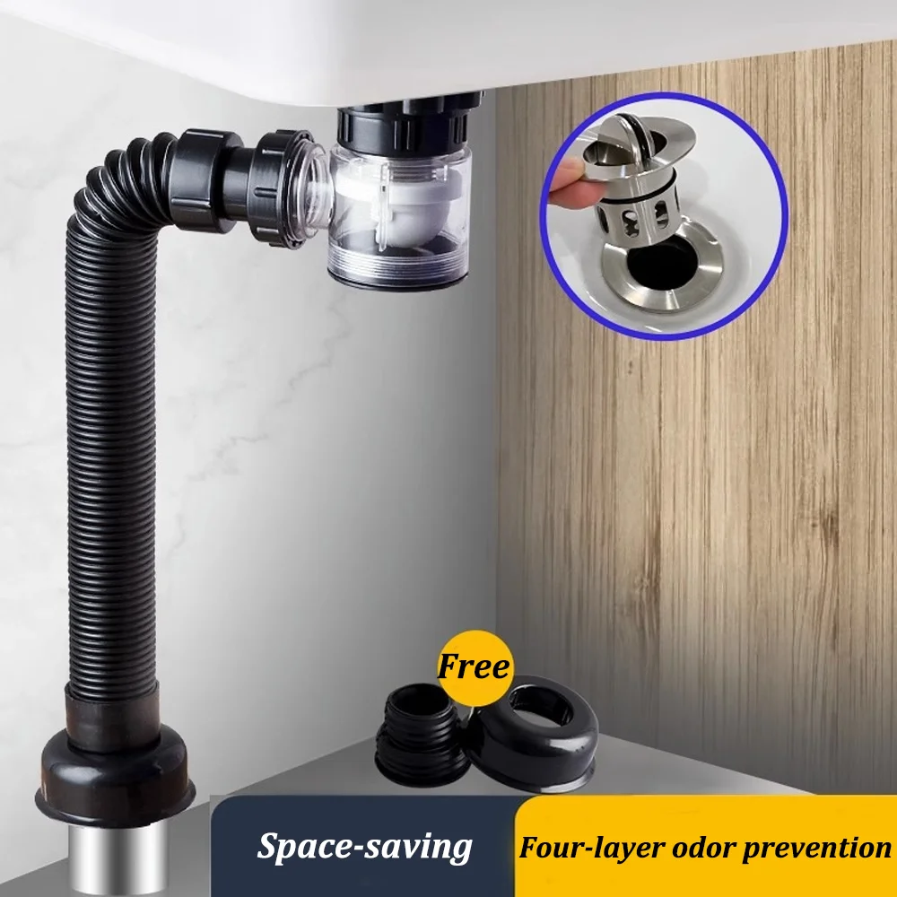 

1-3 шт. универсальная герметичная дренажная труба для защиты от запаха и насекомых для раковины в ванной комнате предотвращает сабо и неприятный запах