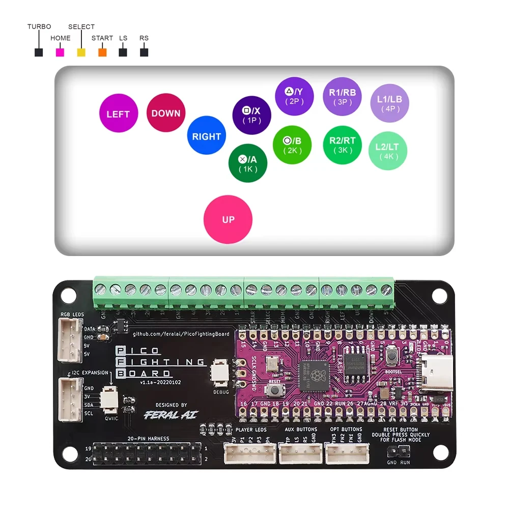 

Fighting Board GP2040-CE Based on Raspberry Pico Gamepad Arcade Joystick For Nintendo Switch PS3 PC Main Control Module Keyboard