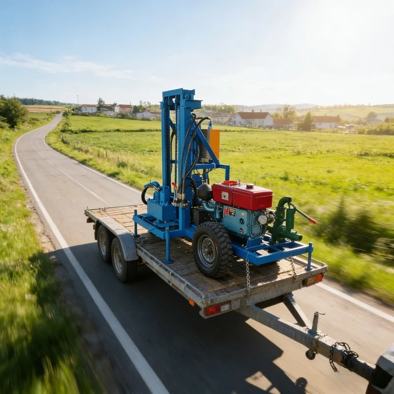 Heavy Duty Small Blue Diamond Water Well Drilling Rig Commercial Drilling Equipment for Farm Ranch Mining