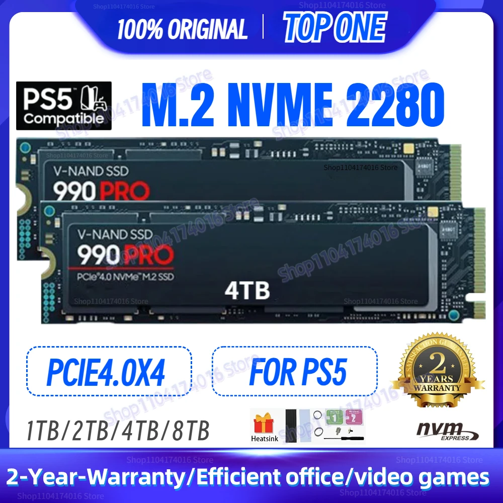 

990Pro 8TB SSD NVMe M.2 2280 1TB 2TB 4TB Hard Disk Internal Solid State Drive PCIe Gen 4.0 x 4 for PS5 Laptop PC Desktop Laptop