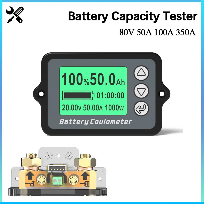 TK15 Battery Coulometer 80V 350A LiFePO4 Capacity Tester Electric Vehicle Power Indicator LCD Portable Lithium Battery Monitor