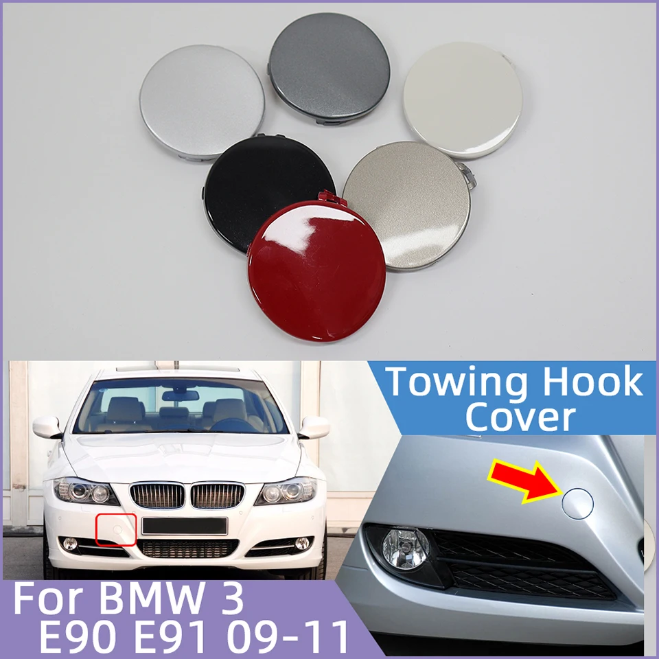 Auto Front Bumper Tow Hook Eye Cover Lid For BMW 3 E90 E91 LCI 320 323 325 328 2009-2012 #51117207299 Hauling Trailer Cap Trim