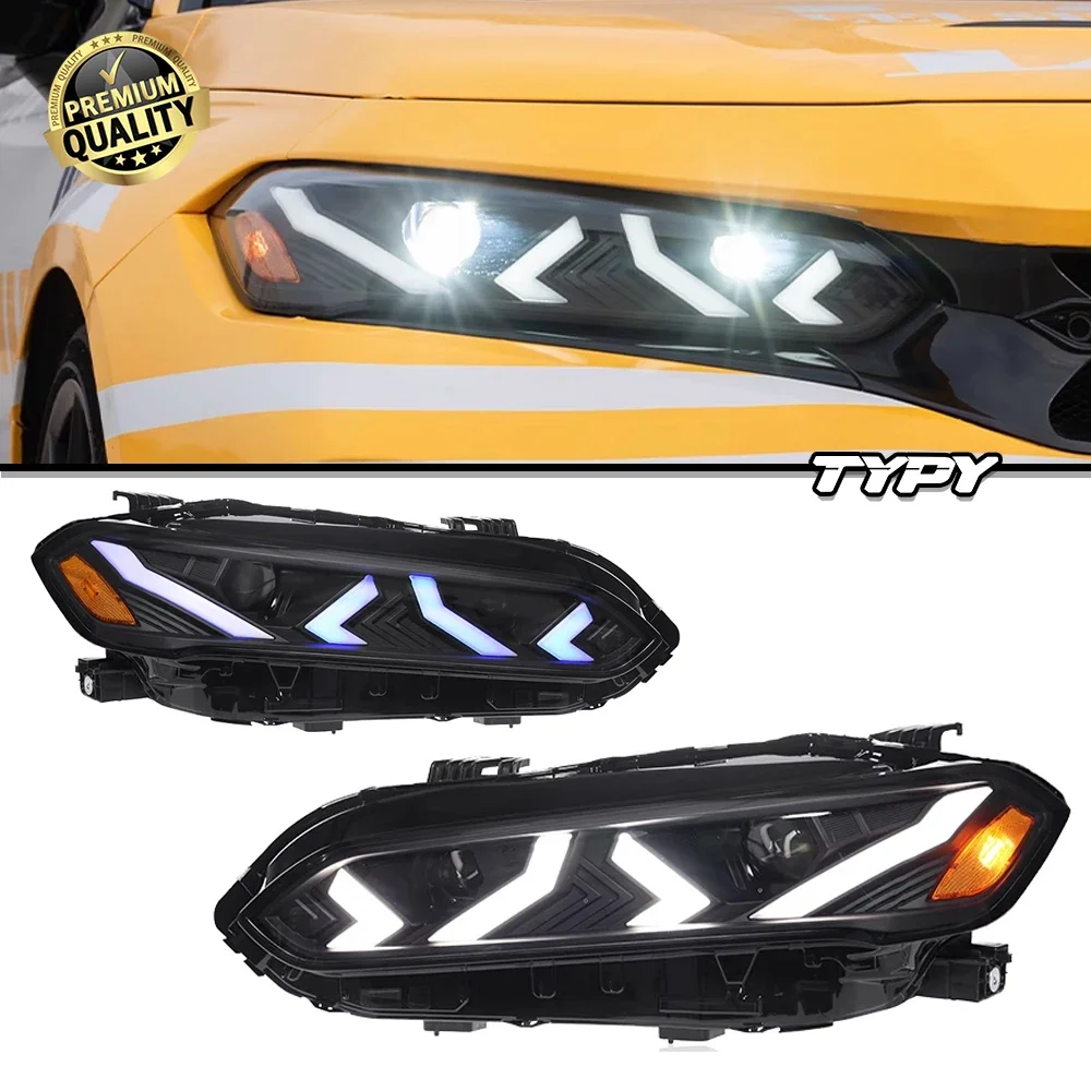 

Car Lights For Honda 11th Civic Headlights 2022-2023 LED Turn Signal Head Lamps Daytime Running Light Auto Accessories