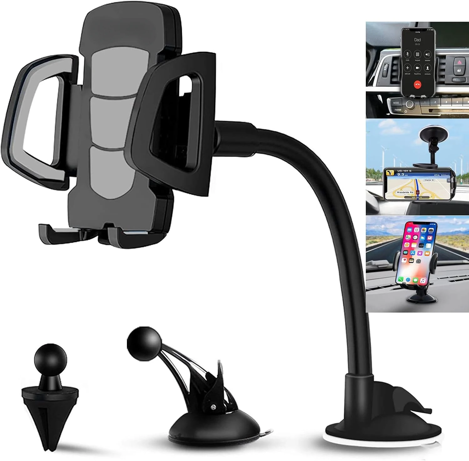 

Car Phone , --1 Cell Holder Air Vent Dashboard Windshield for Xs Max R X 8 Plus 7 6S S9 S8 S7 S6 and More