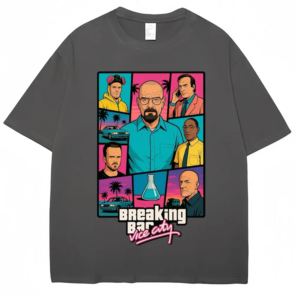 Breaking Bad Heisenberg Better Call Graphic T Shirt Men Women Fashion Vintage Short Sleeve Oversized Cotton Casual T-shirts Gift