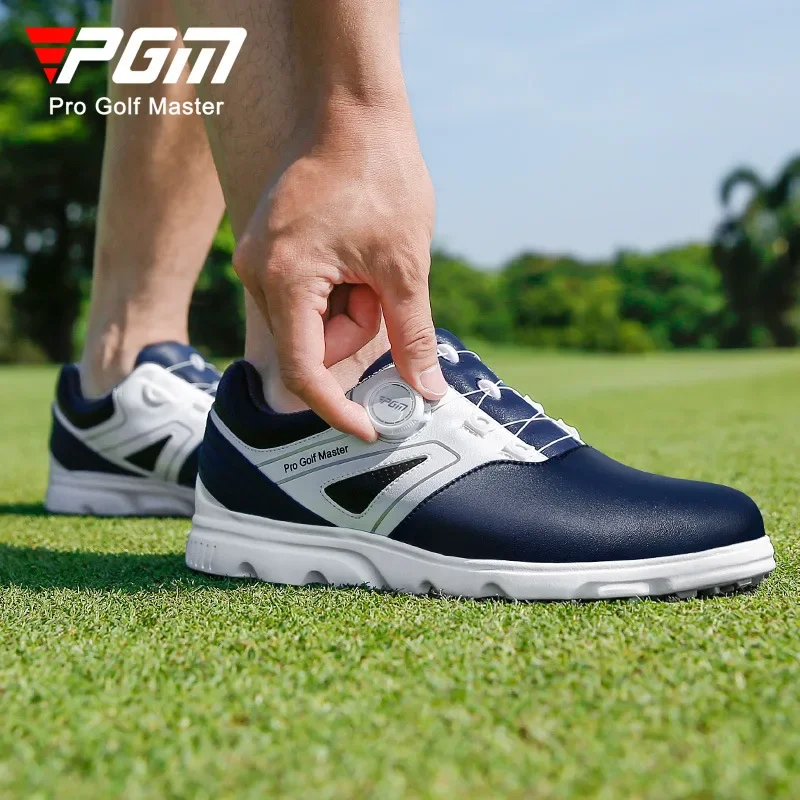 PGM Golf Men's Shoe Lace Waterproof Knob Shoes Athletic Shoes Anti slip Nails