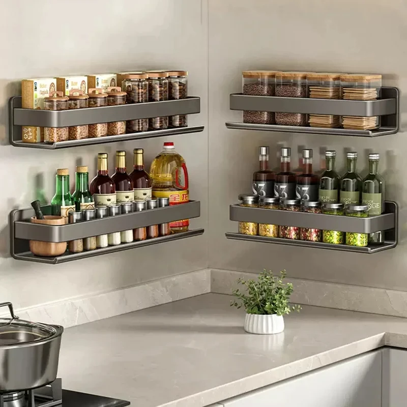 Kitchen Cabinet Storage Kitchen Storage Rack Wall-mounted Shower Shelf Bathroom Accessories No Drill Shelf