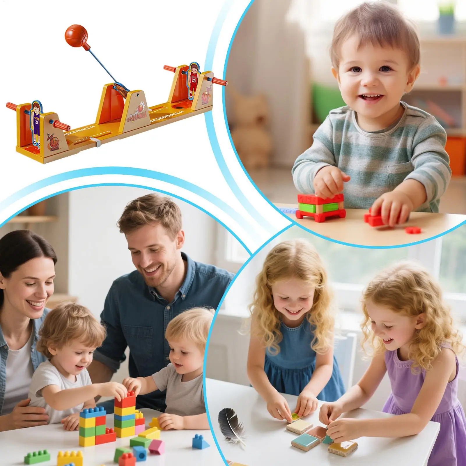 أحدث لعبة سطح المكتب للأطفال لعام 2026-كرة سلة بأطراف الأصابع 2 لاعب ألعاب الدماغ لوحة ألعاب طاولة كرة السلة بأطراف الأصابع هدية #5