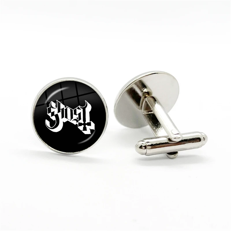 Ghost Rock Band Papa Pop Singer Cufflinks Art Photo Crystal Glass Dome Shirt Cuff Links for Men Jewelry Accessories