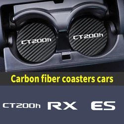 탄소 섬유 자동차 미끄럼 방지 물컵 거치대 매트 병 패드 코스터, 렉서스 CT200h ES GS IS LC LS RC RX NX UX용 자동차 액세서리