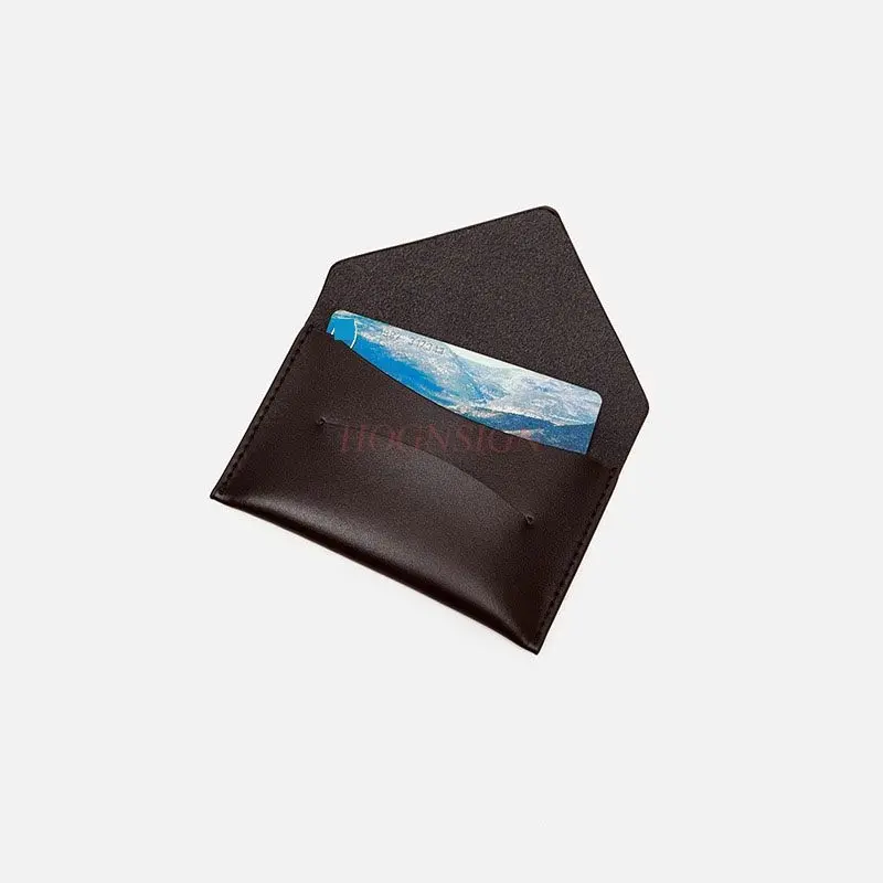 

1pcs Small card bag, business card holder, compact leather, ultra-thin card bag, minimalist top layer, cattle pickup cover