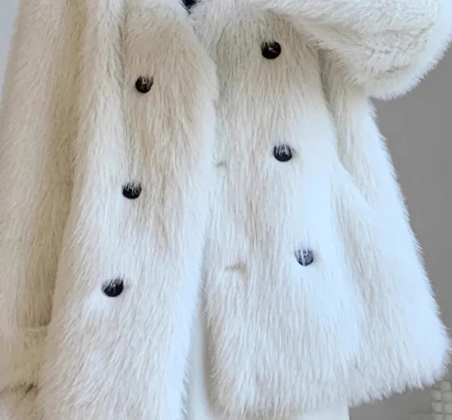 2025 roupas femininas imitação de pele de raposa jaqueta elegante inverno novo 1205