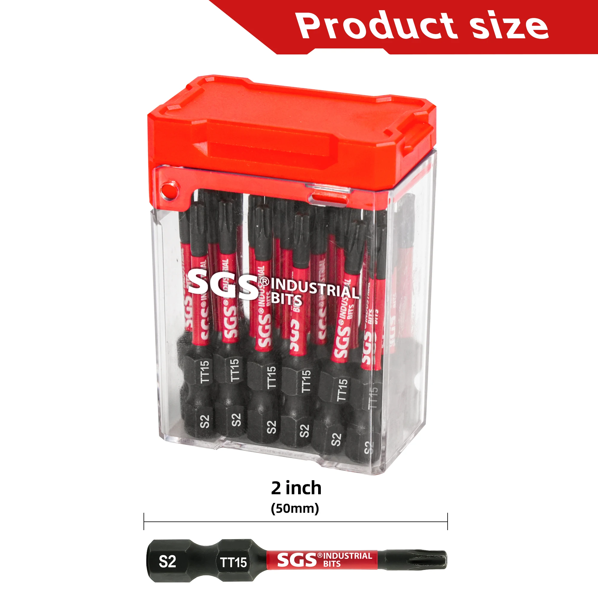 10/20 Stück starke, magnetische, stoßfeste Tt15 Sicherheits-Torx-Schraubendreher-Bits, 50 mm, hohe Härte, verformungsbeständig, rostfrei und verschleißfest, mit Aufbewahrungsbox. – Detail 4