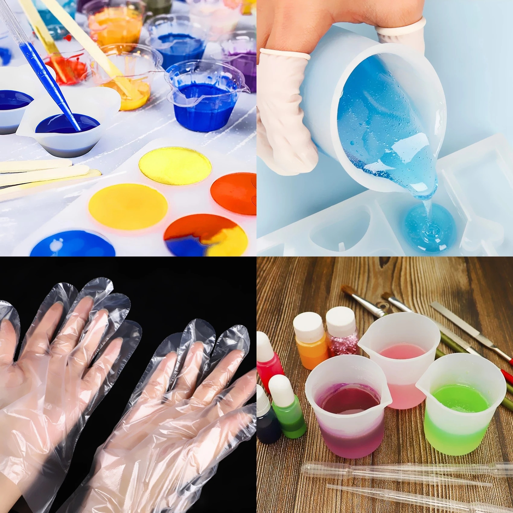 ABNL Silicone Measuring Cups For Epoxy Resin,Resin Supplies With 250&100Ml Silicone Cups For Resin,Molds,Jewelry Making