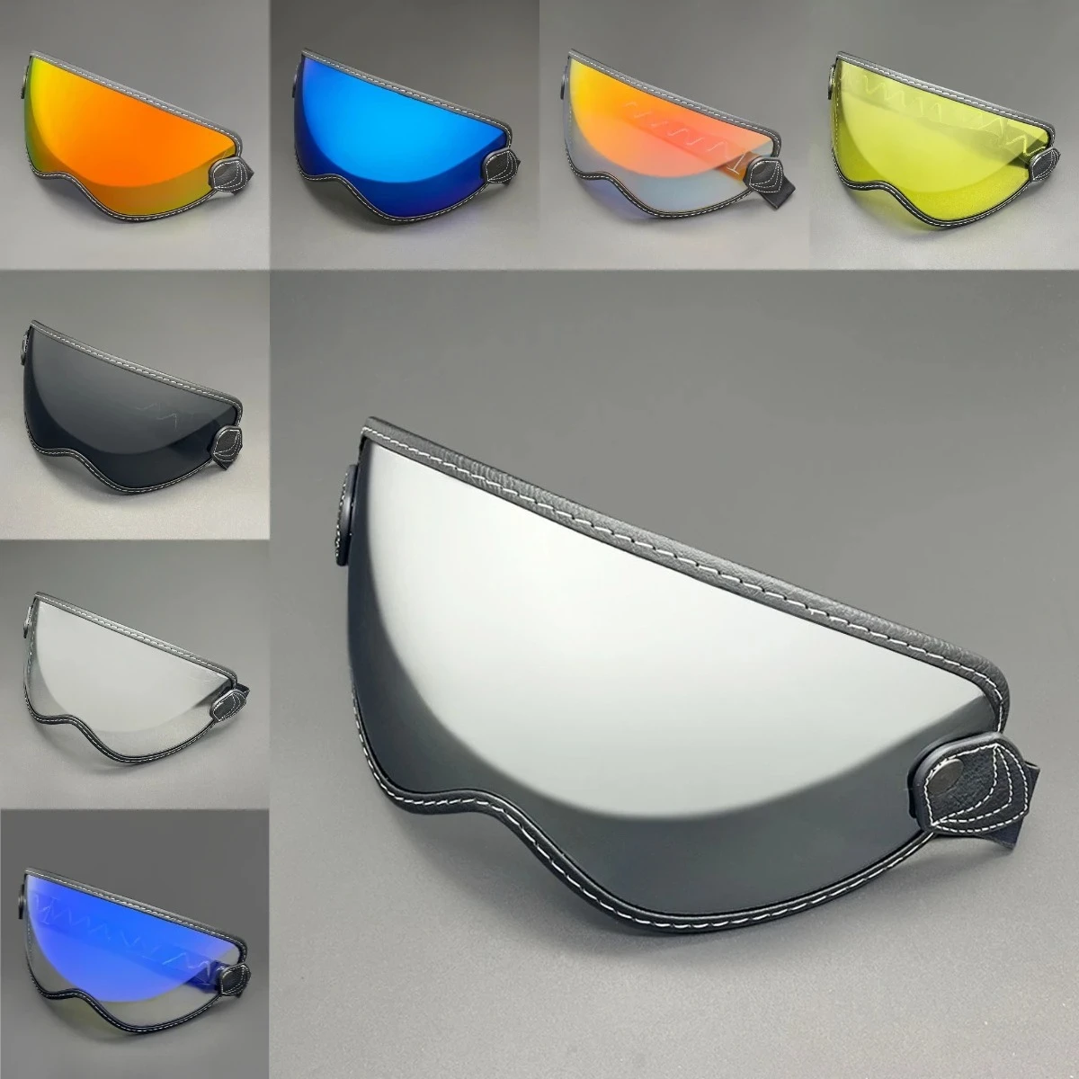 Universal Motorcycle Helmet Bubble Shield Visor Lens Motocross Helmet Glasses Retro Moto Biker Cycling Lens for Open face Helmet 3