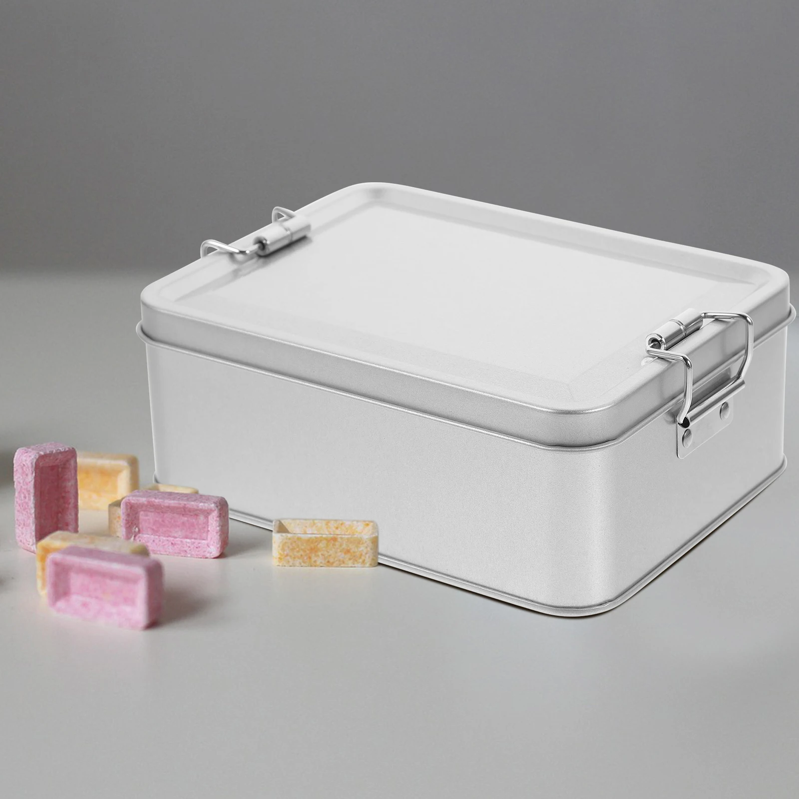 

Tinplate Storage Box Silver Large Cookie Containers Retro Decorative Boxes Metal Tins With Lid Snack ganization Wedding