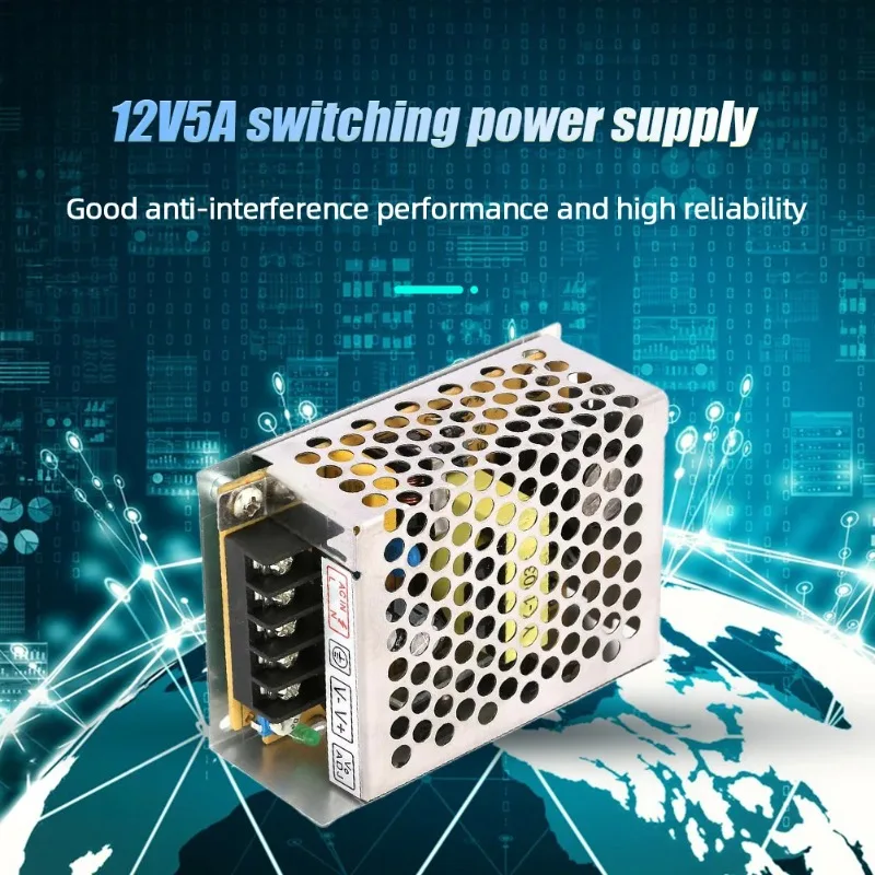 

12V 5A Power Supply Adapter 60W Power Supply Transformer Switch 220 AC To 12V DC for LED Strip