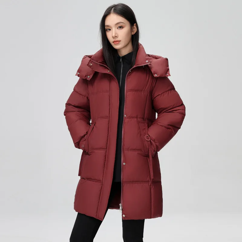 2024 New Winter Women Jacket Mid Long Hooded Parka Cotton Padded Jacket Female Parkas  Loose Casual Warm Outwear Snow Wear Coats