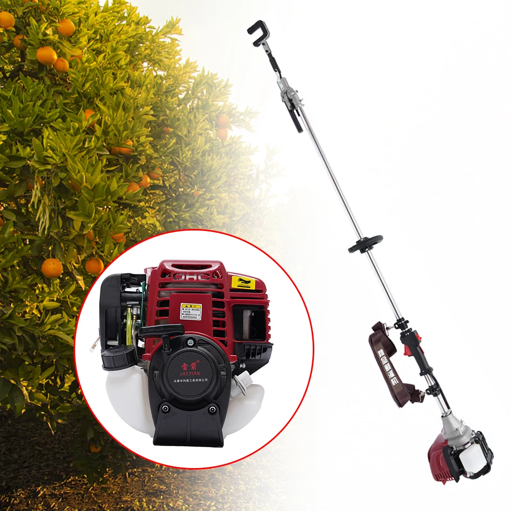 4-stroke 35.8CC Gasoline Telescopic Fruit Harvester Picker Set Fruit Picking Machine w/2 Poles