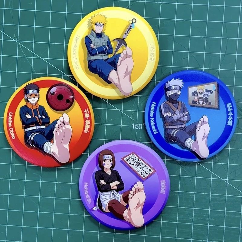 Anime Naruto Abzeichen Brosche Anstecknadel Minato Kakashi Obito Rin Rundes Metallabzeichen Rucksack Reversnadel Sammlerstück Deko Perfekte Geschenke für Fans – Detail 5