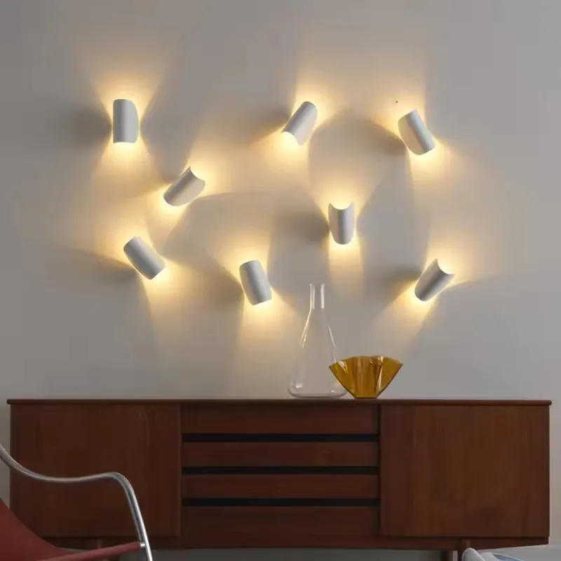 LED Indoor Wall light Bedroom Bedside Simplicity Lamp Makaron Wall Lamp Exhibition Hall Study Rotating Led Color Wall Lamp