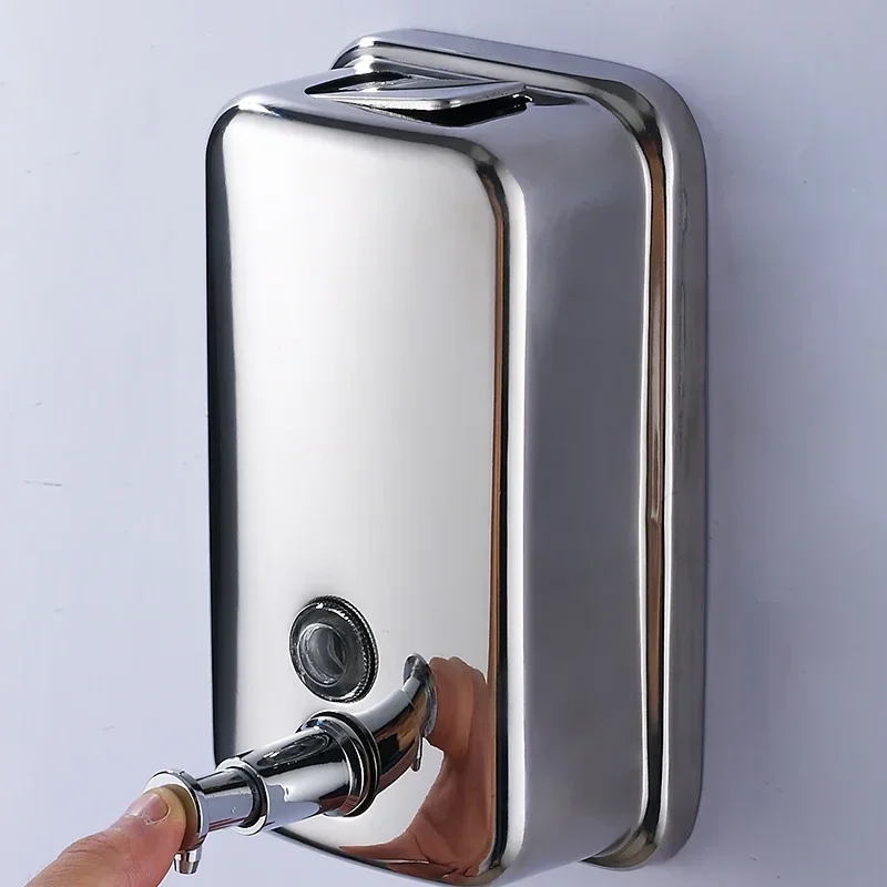 Wall-Mounted Soap Dispenser Stainless Steel Kitchen Dish Soap Container Manual Dispenser for Bathroom 500ml/800ml/1000ml